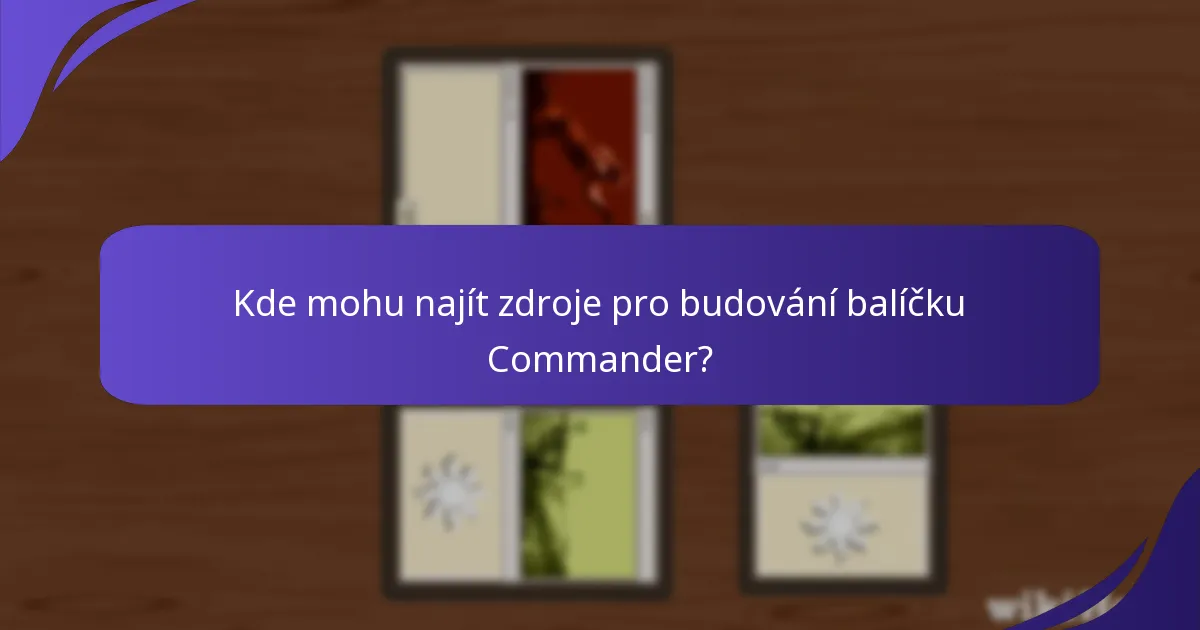 Kde mohu najít zdroje pro budování balíčku Commander?